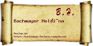 Bachmayer Heléna névjegykártya